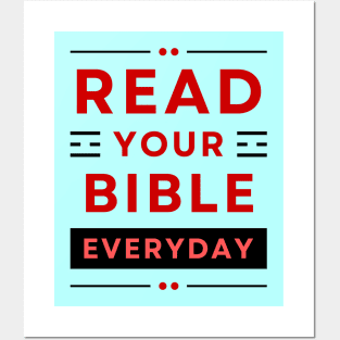 Read Your Bible Everyday | Christian Typography Posters and Art